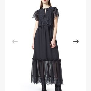 Three Floor Alluring black lace dress